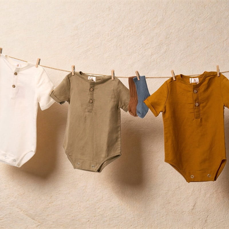 gia công bodysuit linen bé trai
